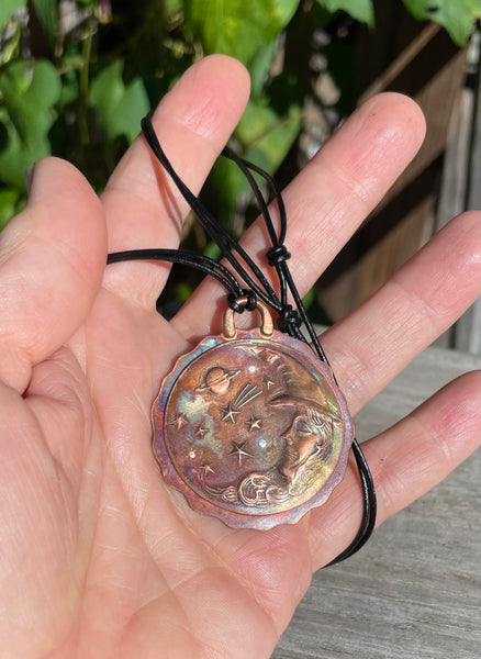 Wizard or Witch? Reversible Copper Pendant
