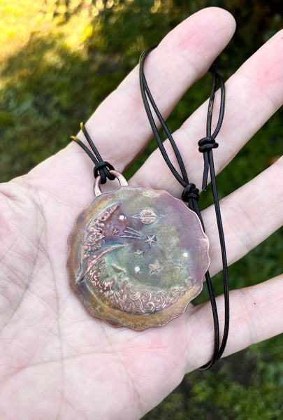 Wizard or Witch? Reversible Copper Pendant