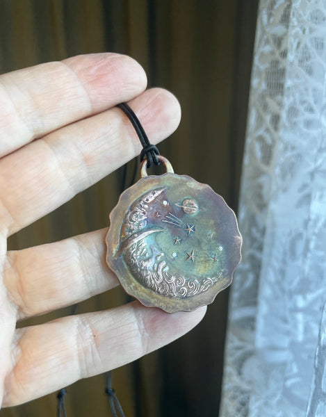 Wizard or Witch? Reversible Copper Pendant