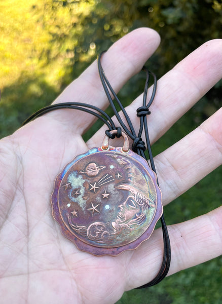 Wizard or Witch? Reversible Copper Pendant