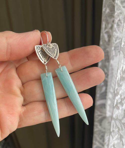 Amazonite Dagger Earrings