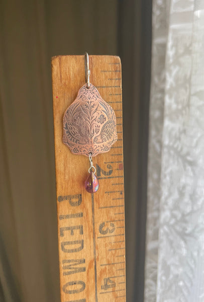 Copper Bird Earrings