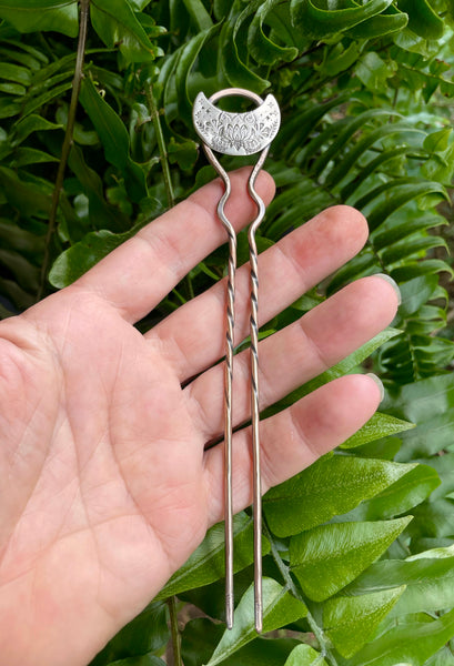 Bronze Hair Fork with Moon