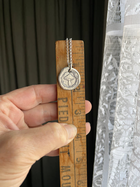 Silver Mushroom Medallion