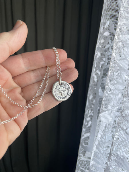 Silver Mushroom Medallion