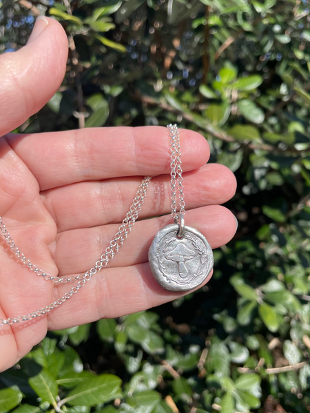 Silver Mushroom Medallion
