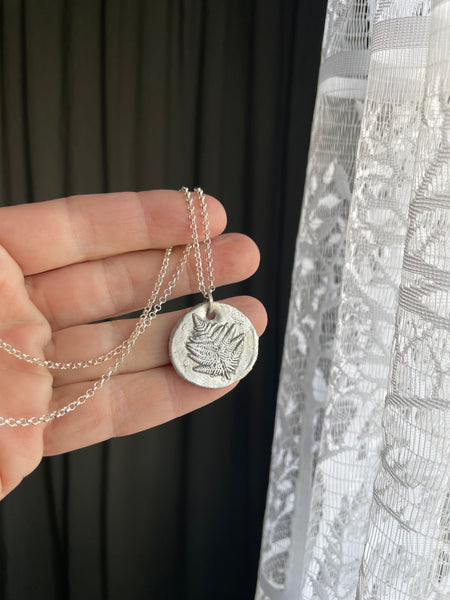 Large Silver Fern Medallion