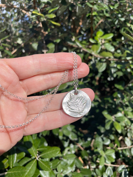 Large Silver Fern Medallion