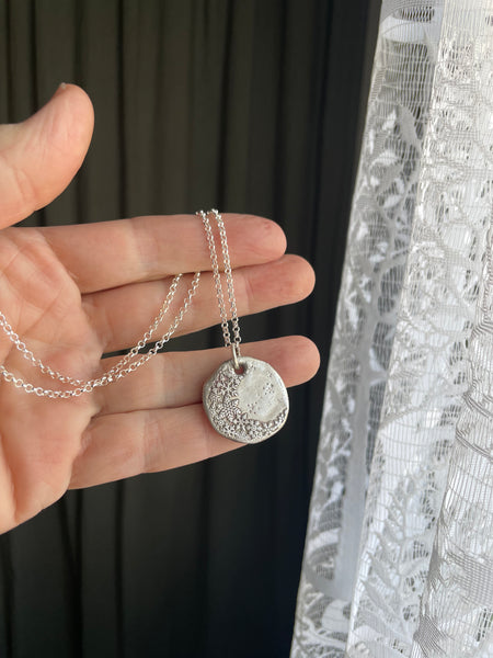 Silver Winter Moon Medallion