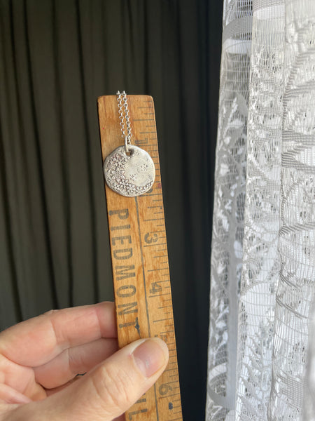 Silver Winter Moon Medallion