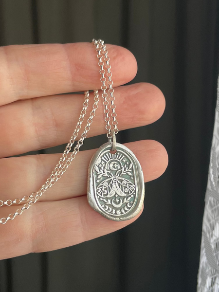 Silver Moth Medallion