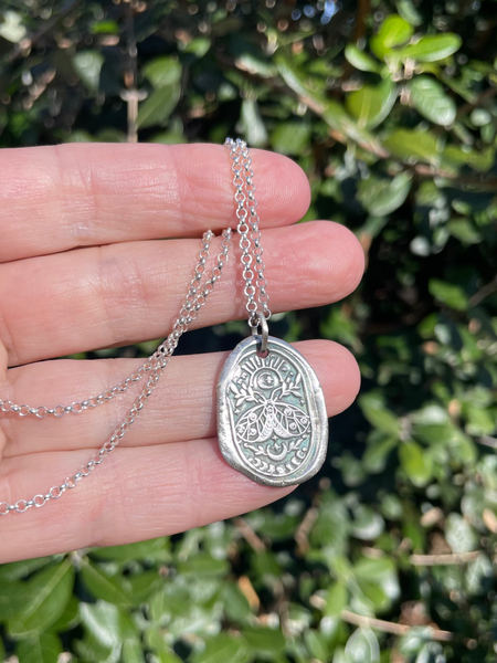 Silver Moth Medallion