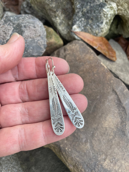 Sterling Paddle Earrings
