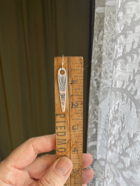 Sterling Stamped Dangle Earrings