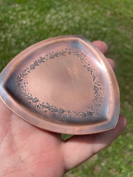 Triangular Copper Trinket Dish