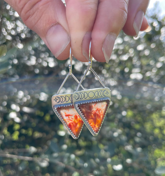 Texas Agate Moonphase Earrings